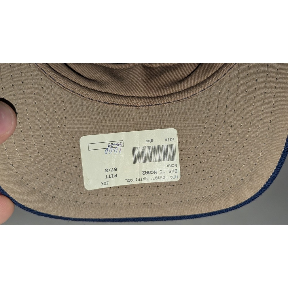 Pitt Panthers Zephyr Z Hat Fitted Cap Men's 6 7/8 Navy Gold Panther Pittsburgh - Picture 9 of 9